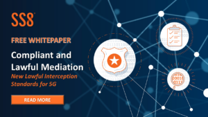 Compliant & Lawful Mediation whitepaper social card with police shield, checklist, and magnifying glass icons