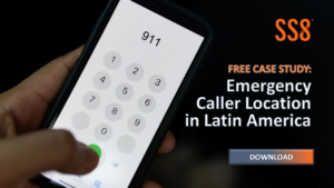 Emergency Caller Case Study social card with hand dialing 911 on mobile phone