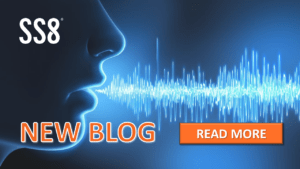 A mouth with an audio wavelength coming out it and text "SS8 New Blog Read More"