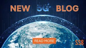 Image of the Earth with a digital network around it and a 5G icon above, and text "New Blog. SS8".